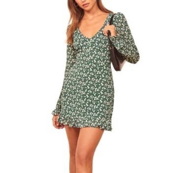 REFORMATION ELENOR LONG SLEEVE MINI DRESS - Picture 4 of 7